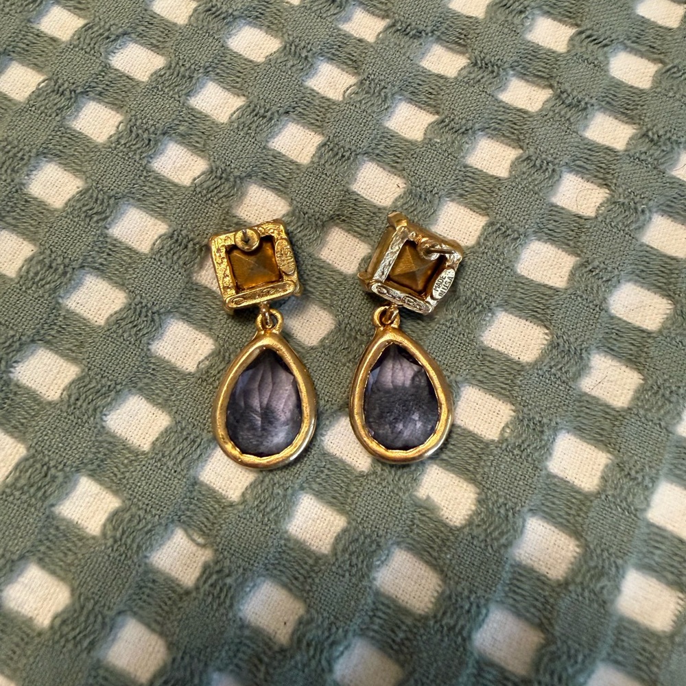 Oscar de la Renta Baroque Crystal Earrings - Picture 2 of 5